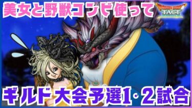 【ドラクエタクト】これは美女と野獣！？コンビ使ってギルド大会予選1試合目と2試合！【DQT】